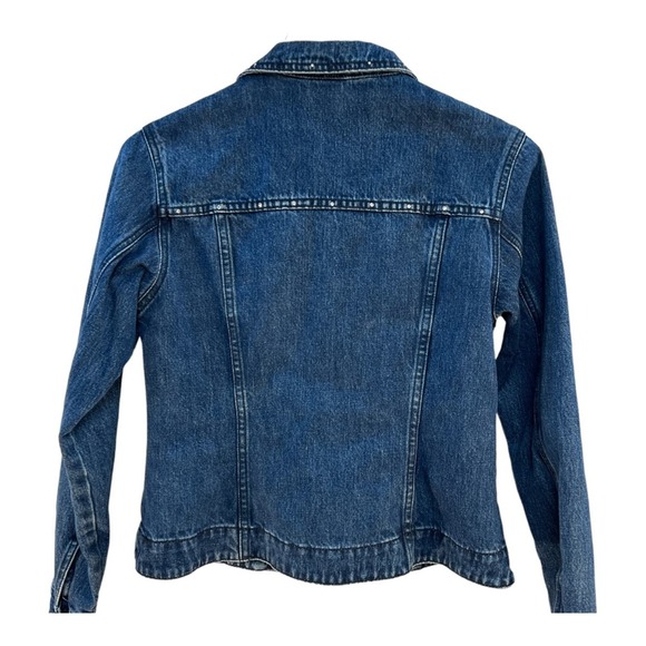 Denim Jean Jacket Cropped with Rhinestones SZ S - Picture 4 of 16